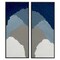 Stupell Industries Textured Blue Abstract Mountains 2 pc Framed Giclee Wall Art Set Design by Ben Schneider
